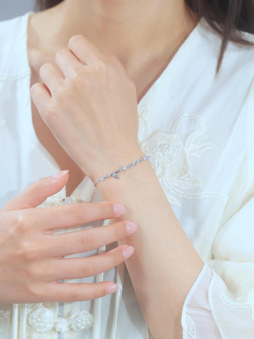 【节节高升】卡蒂罗/KADER 流光竹节手链  新中式时来运转上岸 好运连连手饰事业运事业有成 #好运 简约时尚 925银 商品图4