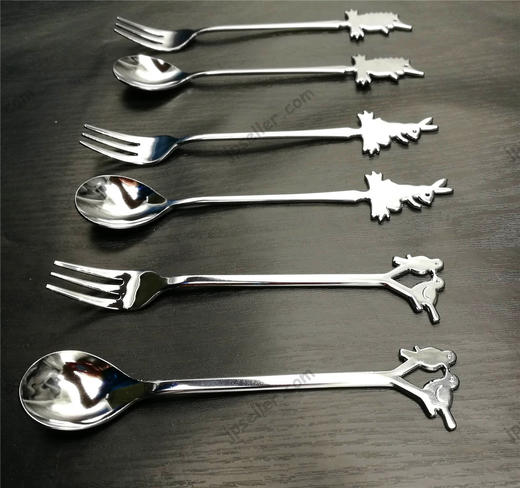 日本进口高桑金属小鸟勺子/叉子 商品图0