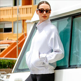 AUMNIE澳弥尼迅捷棉夹克修身加宽收口防风外套百搭潮流款纯白夹克