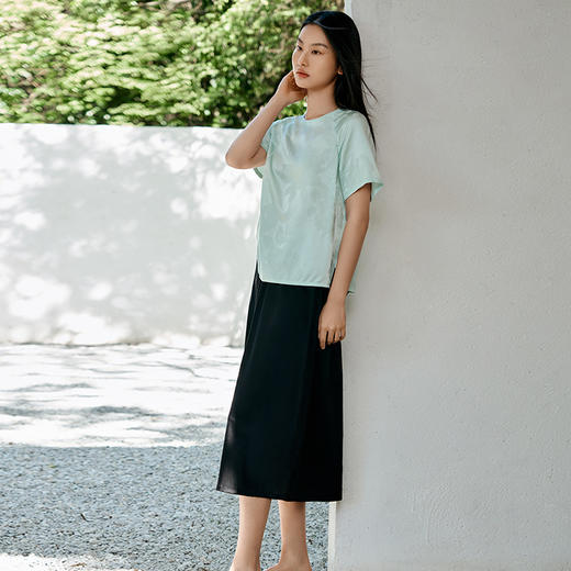 金三塔19姆米重磅桑蚕丝可外穿半裙女小A伞裙睡裙家居服春夏新品  YSFFB901 商品图2