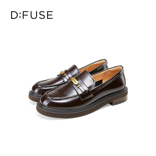 迪芙斯2025春季新款轻便通勤皮鞋英伦风轻量百搭乐福鞋DFD1112114 商品图12