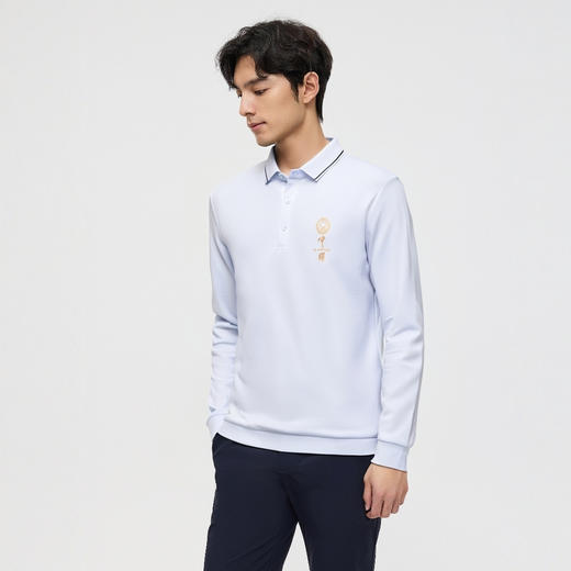 圣得西长袖POLO衫男款2025年时尚商务休闲春季新款撞色翻领T恤男2412945101 商品图1