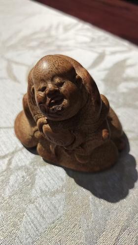 和尚竹根雕7*9cm