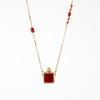 MELI&MOLI【火】红玛瑙月光宝盒吊坠 随形珠+珍珠点缀项链【D类】 商品缩略图0