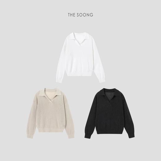 THESOONG"自在惬意"莱赛尔肤感软糯针织翻领亨利衫HWMY6349 商品图0
