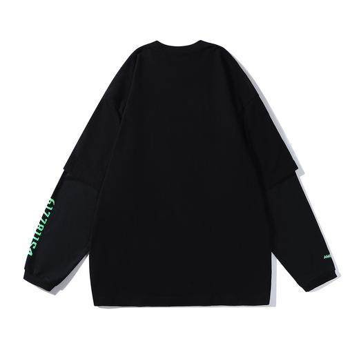 男款假两件发泡印花长袖T恤 周杰伦范丞丞同款 商品图1