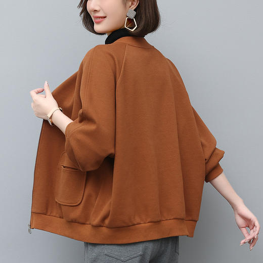 丁摩 拉链卫衣外套女春秋季开春新款韩版休闲棒球服运动上衣厚5ZF-1836 商品图3