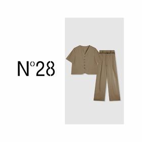 【破价】N°28 夏款简约气质“米兰”西装两件套圆领短款外套套装