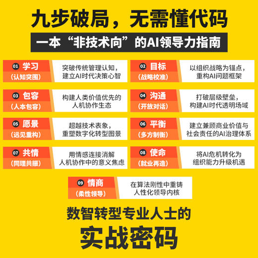 AI领导课：企业数智化转型的9项关键行动 Deepseek时代AI数字化具身智能人工智能企业战略目标增长共赢企业经管书籍 商品图2