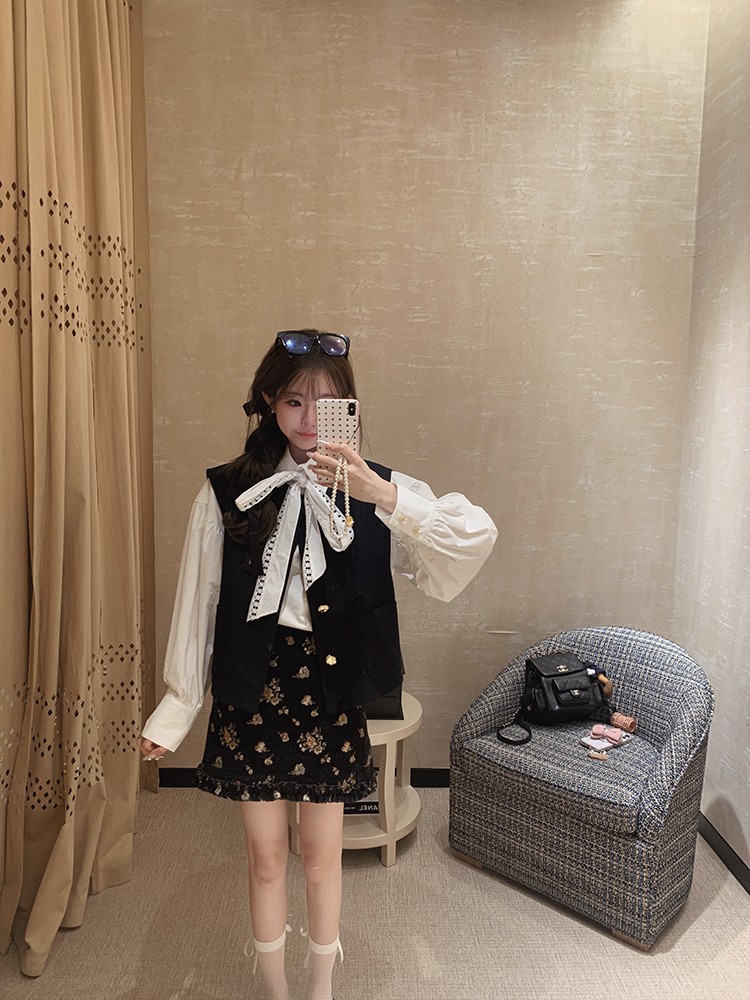 金蘑菇菇 伯特兰玫瑰 新中式衬衫三件套/ 矜贵少女 低调精致套装