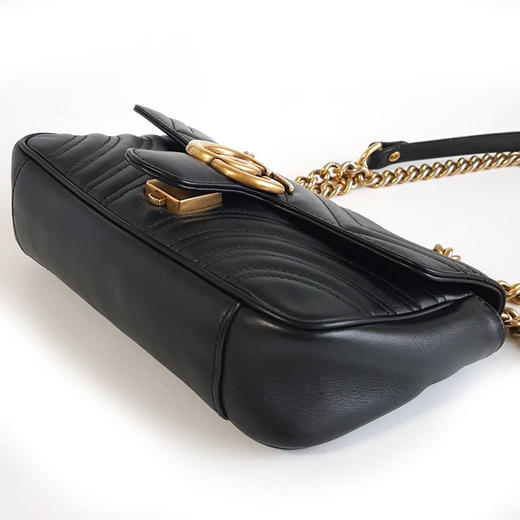 【95新】Gucci古驰Marmont系列446744 黑金马蒙22链条包单肩斜挎包女士现售价：6200！270225AI17 商品图6