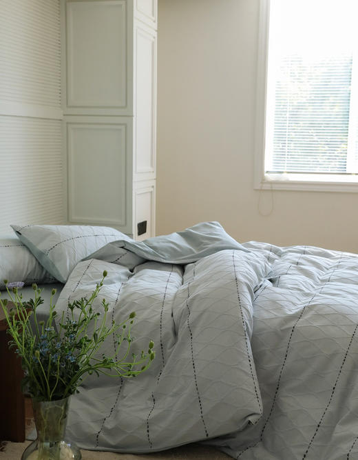 【全棉系列】  韩风色织肌理手工剪花床上四件套 水洗纯棉床单被套春夏新品1.8m 商品图0