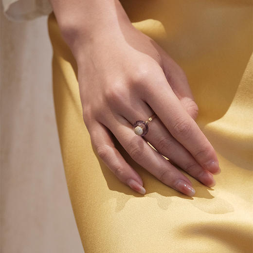 MELI&MOLI【火】紫水晶切角碟环均码可调925银镶石香薰戒指【D类】 商品图2