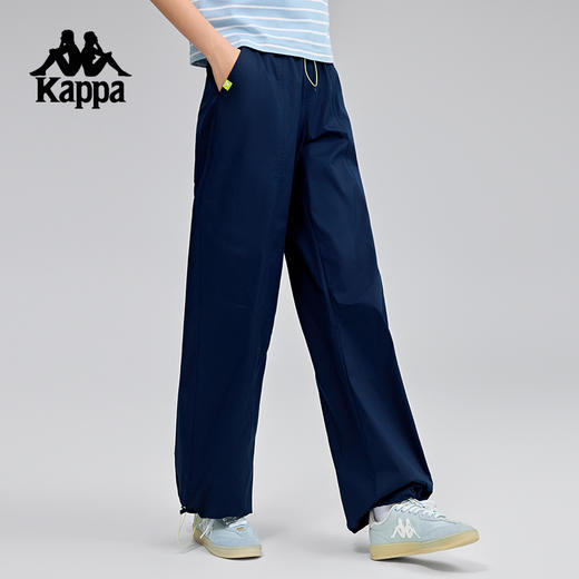 Kappa卡帕背靠背运动长裤女士春季新款宽松休闲裤直筒抽绳束脚裤K0F42AX81 商品图2
