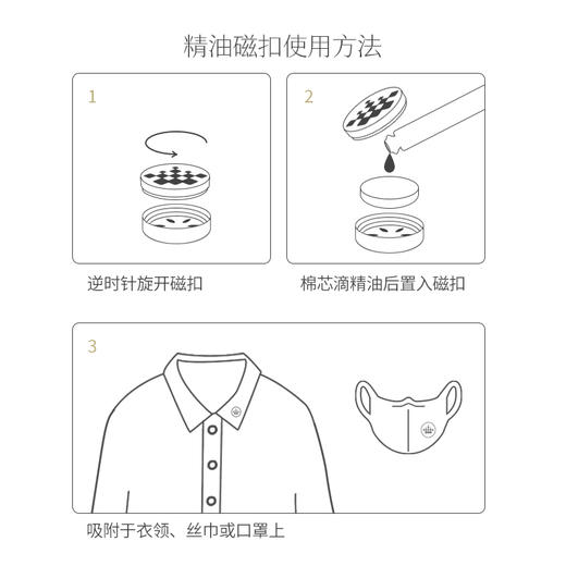 艾薇丹香薰磁扣精油扩香迷你可装饰随身携带 商品图1