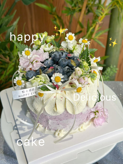 春之系列：减糖蓝莓乳酪脆波波，因季节原因鲜花随机搭配 商品图1
