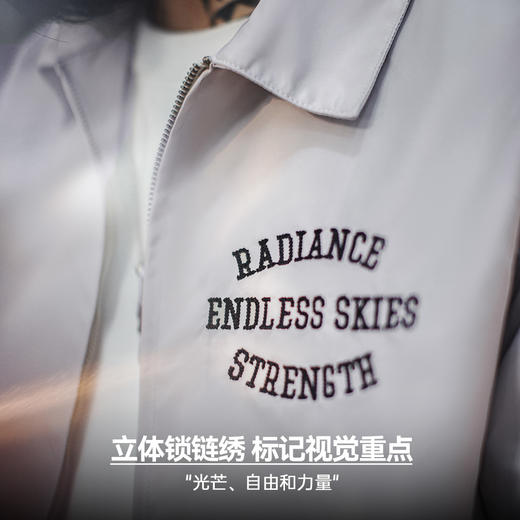 工装优选美式复古字母刺绣教练夹克翻领宽松外套廓形休闲上衣男春 商品图2