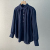 法式高级感！2025清爽舒适小众纯色翻领竺麻衬衫凉爽！ 商品缩略图5