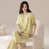 25年夏季新款女士圆领全棉家居服  可外穿纯棉短袖长裤套头睡衣 商品缩略图0