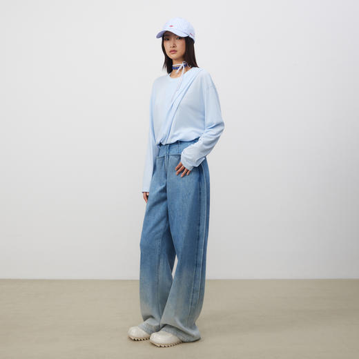 lost in echo2025春夏新款休闲宽松oversize显瘦轻薄长袖T恤内搭 商品图0