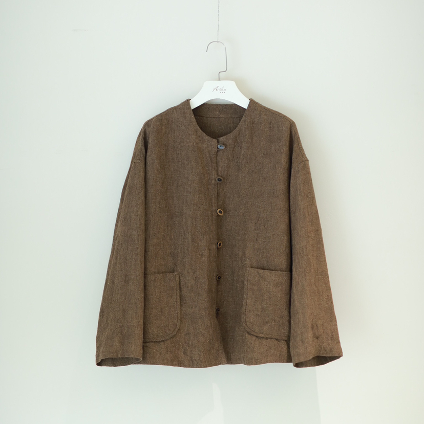 黄阿福 色织重磅亚麻衬衫