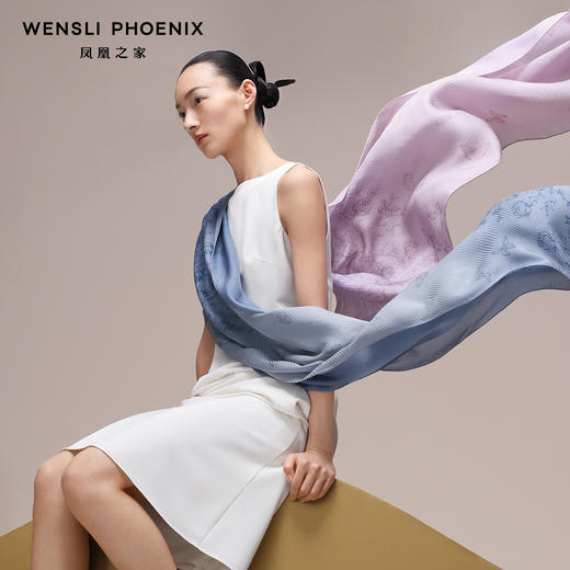 凤凰之家“画蝶入梦”长巾 商品图0