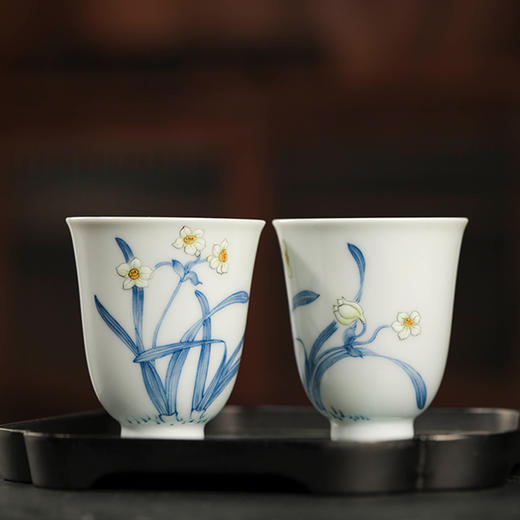 【广诚行盖碗岩茶组合】广诚行x一儒堂岁寒香韵青花加彩两才盖碗岩茶组合和和美美礼盒 商品图4