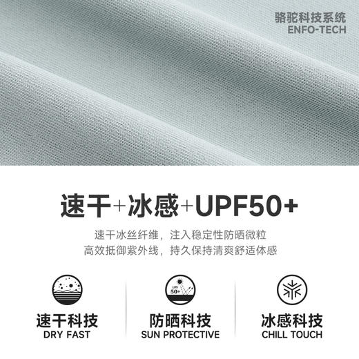 骆驼运动服速干衣男T恤夏季防晒冰感透气短袖跑步高尔夫立领上衣  J14BABH034 商品图3