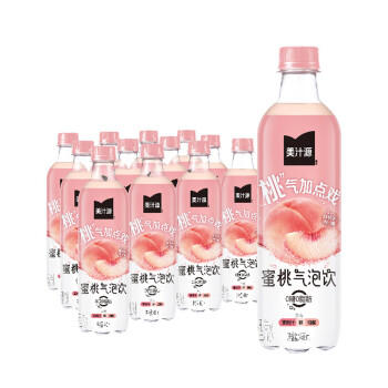 可口可乐（Coca-Cola）美汁源 无糖饮料 蜜桃气泡饮 480ml*12瓶 整箱装 商品图1