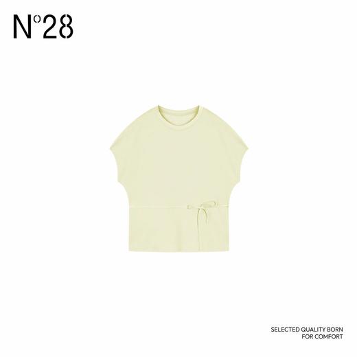 N°28 ‘卢浮宫’2025春季新款休闲百搭纯色短袖女士气质短款T恤895131T308 商品图2