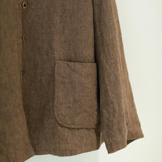 黄阿福 色织重磅亚麻衬衫 商品图2