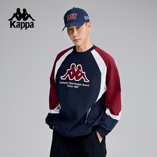 Kappa卡帕背靠背新款运动卫衣男款休闲防泼水长袖宽松圆领上衣女K0FW2XY01 商品图1