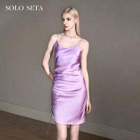 Solo seta22姆米女士真丝纯色吊带短裙桑蚕丝法式睡裙2025年秋季