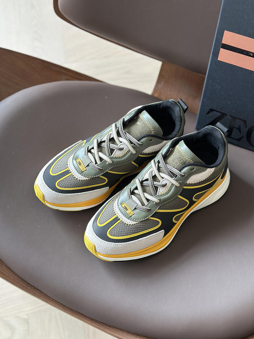 现货 THS-限时 杰尼家 麂皮/牛皮革拼接网布运动鞋 3色 AZ352 商品图3