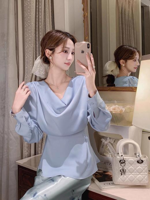 张心子【油画蔷薇】春夏高腰缎面碎花印花半身裙 U2503015 商品图11