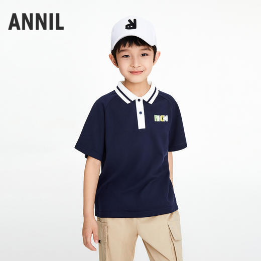 男童翻领短袖针织衫夏季新款安奈儿童装EB521190 商品图2