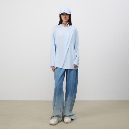 lost in echo2025春夏新款休闲宽松oversize显瘦轻薄长袖T恤内搭 商品图2