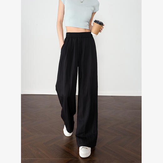 西遇美式工装裤女新款黑色酷飒风小个子高腰直筒休闲裤D0050455 商品图4