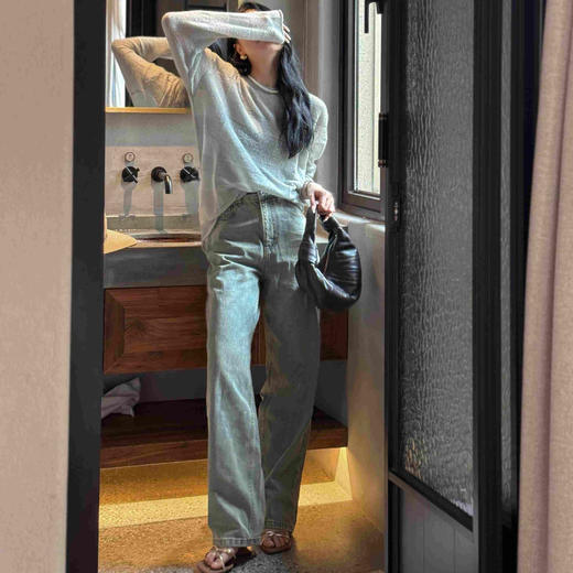 顺丰包邮洛诗琳20955春季新款复古时尚锥形高腰显瘦牛仔裤女20771 商品图1