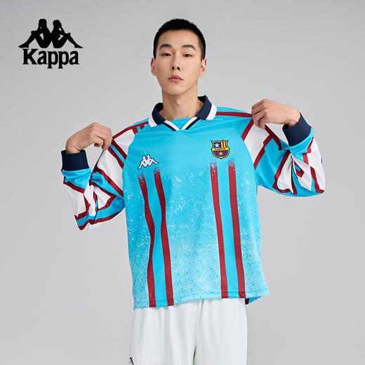 Kappa卡帕背靠背2025新款运动长袖polo衫男款足球上衣休闲套头衫K0F32PC02 商品图1