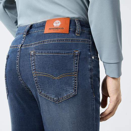 【含莱赛尔】柒牌弹力牛仔裤男春季新款潮流百搭简约水洗直筒长裤 128H72770 商品图2