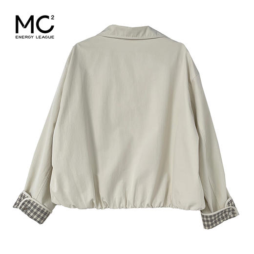 女装翻领袖口格子拼接外套-C030J5212019 商品图3
