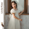 littletime2025新款女童浪漫婚纱星空闪烁亮片公主大蝴蝶结纱裙 商品缩略图3