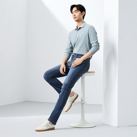 【含莱赛尔】柒牌弹力牛仔裤男春季新款潮流百搭简约水洗直筒长裤 128H72770 商品图3