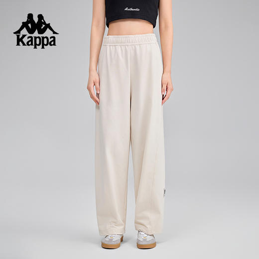 Kappa卡帕背靠背女款针织运动裤2025新款复古长裤休闲裤子直筒裤K0F42AK80 商品图3