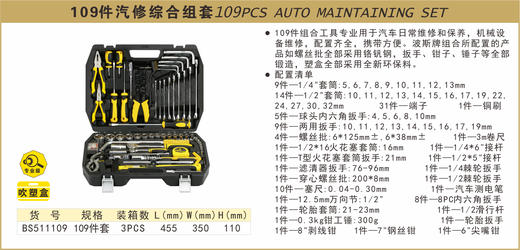 波斯  109件汽修综合组套	109PC	BS511109 商品图0