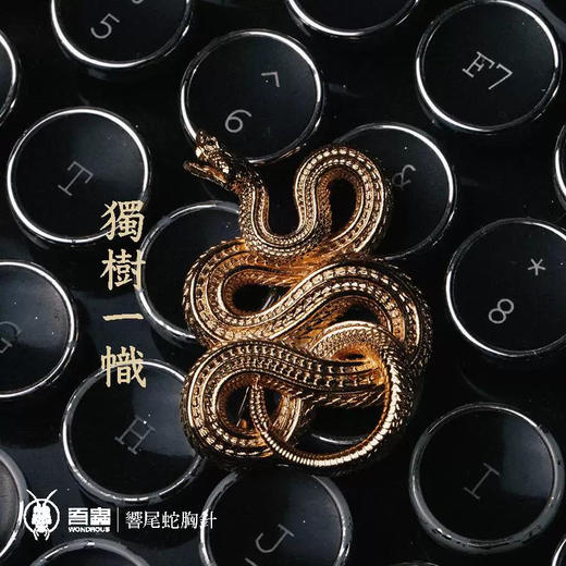 吾蟲-响尾蛇胸针新款 黄铜配饰 蛇配件 个性礼品配饰【官方授权  48小时发货】 商品图3