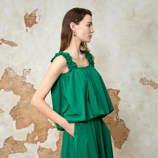 EITIE爱特爱简约百搭方领无袖显瘦小上衣夏季新款8213908 商品图5