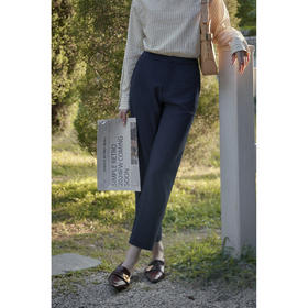 SimpleRetro时光旅人 通勤百搭直筒锥形裤女高腰休闲西装裤烟管裤