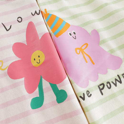 【凉感透气】马克珍妮女童卡通条纹短袖T恤 宝宝夏装新款550769 商品图4